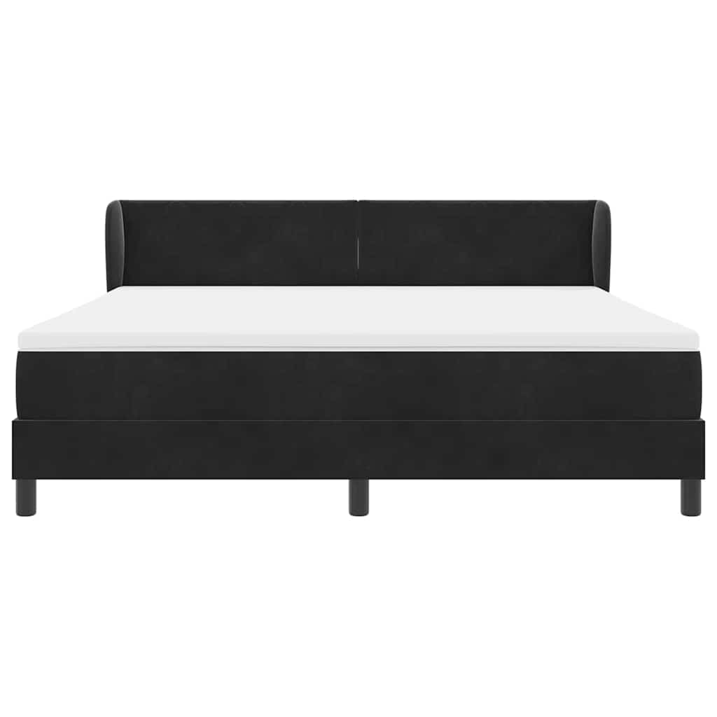 vidaXL Κρεβάτι με ελατήρια με κεφαλάρι Μαύρο 180 x 200 cm Βελούδο