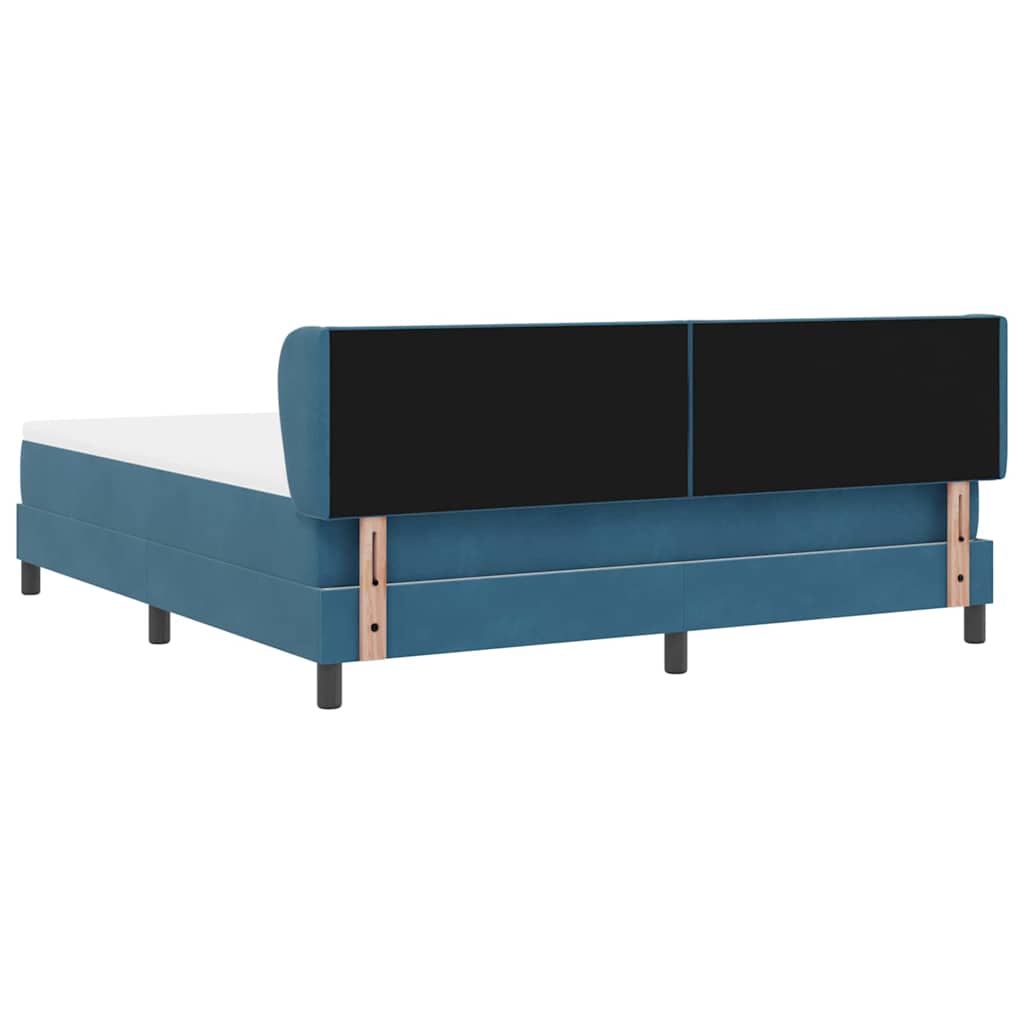 vidaXL Κρεβάτι με ελατήρια Σκούρο Μπλε 180 x 200 cm Βελούδο