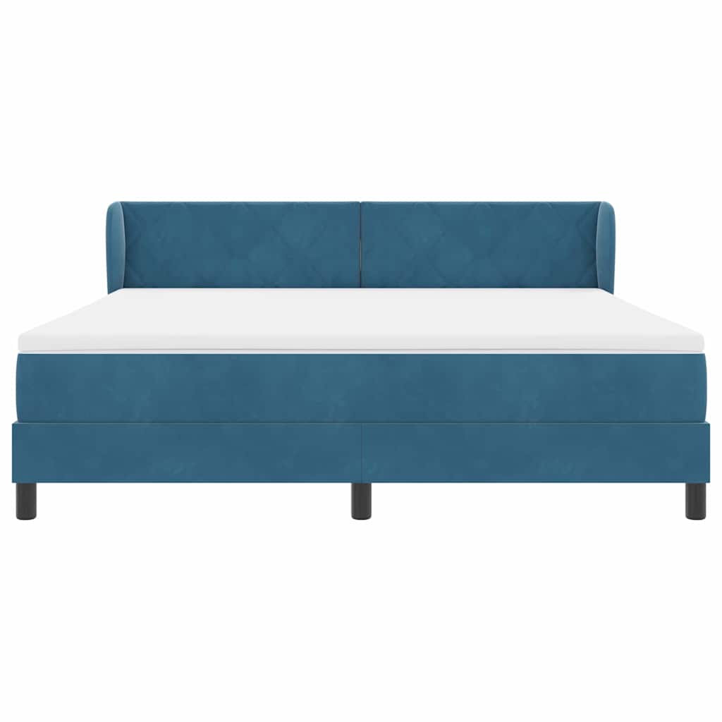 vidaXL Κρεβάτι με ελατήρια Σκούρο Μπλε 180 x 200 cm Βελούδο