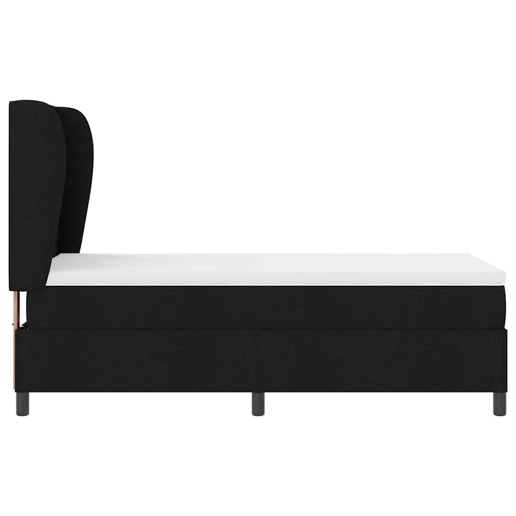 vidaXL Κρεβάτι με ελατήρια με στρώμα Μαύρο 90 x 190 cm ύφασμα