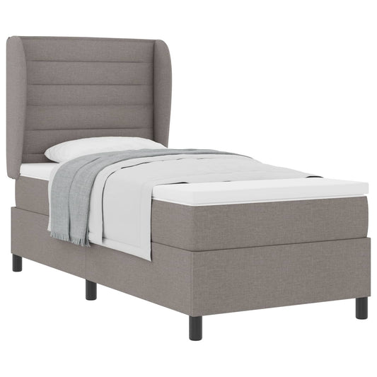 vidaXL Κρεβάτι με ελατήρια με στρώμα Taupe 90 x 190 cm ύφασμα