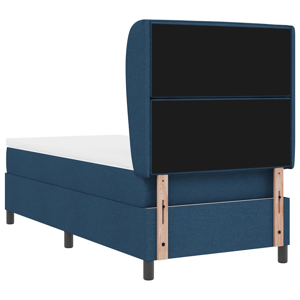 vidaXL Κρεβάτι με ελατήρια με στρώμα Μπλε 90 x 190 cm ύφασμα