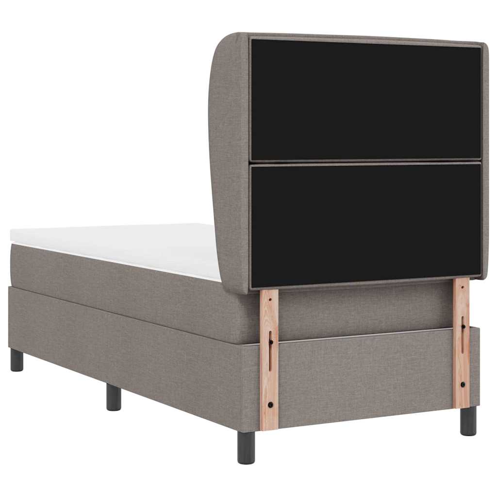 vidaXL Κρεβάτι με ελατήρια με στρώμα Taupe 90 x 200 cm ύφασμα