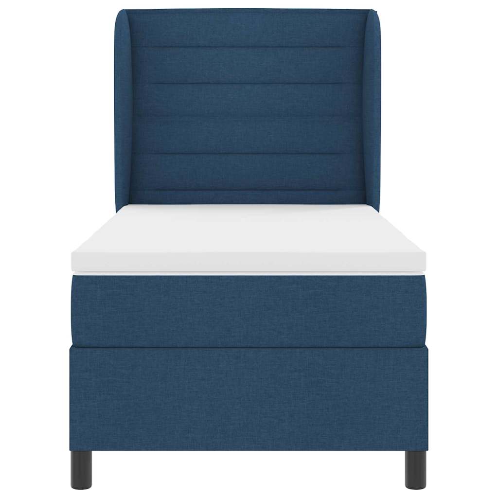 vidaXL Κρεβάτι με ελατήρια με στρώμα Μπλε 90 x 200 cm ύφασμα