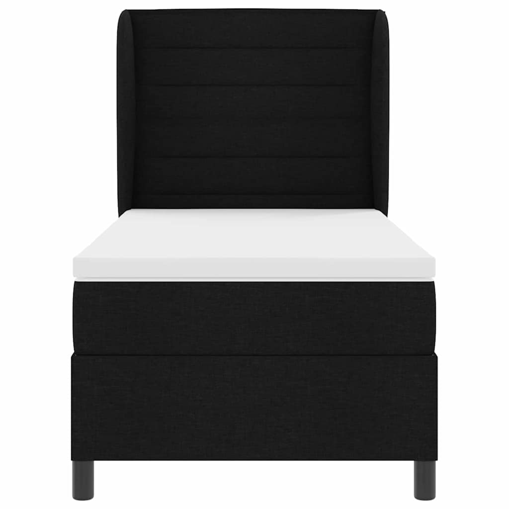 vidaXL Κρεβάτι με ελατήρια με στρώμα Μαύρο 100 x 200 cm ύφασμα