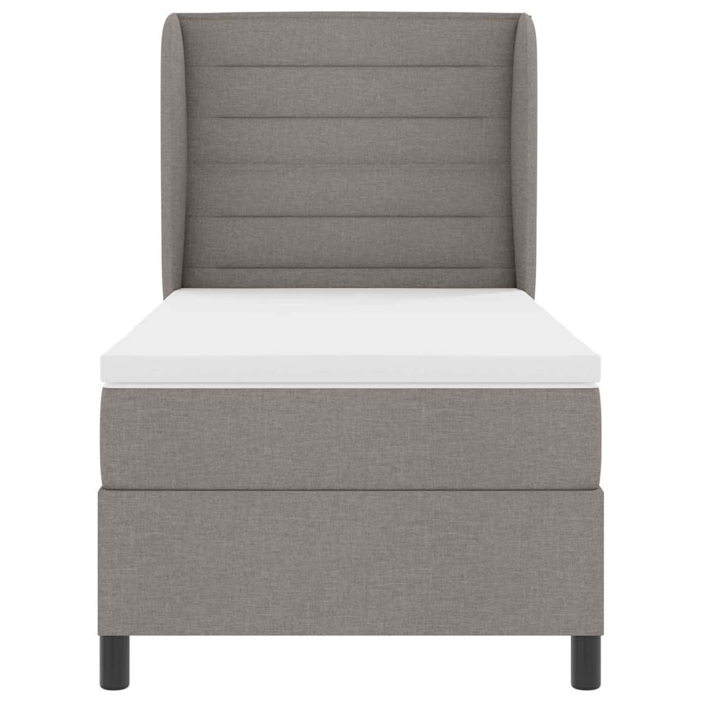 vidaXL Κρεβάτι με ελατήρια με στρώμα Taupe 100 x 200 cm ύφασμα