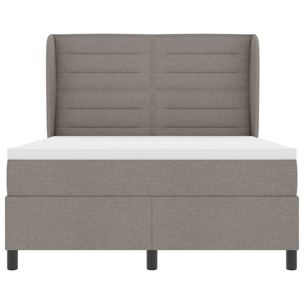 vidaXL Κρεβάτι με ελατήρια με στρώμα Taupe 140 x 190 cm ύφασμα