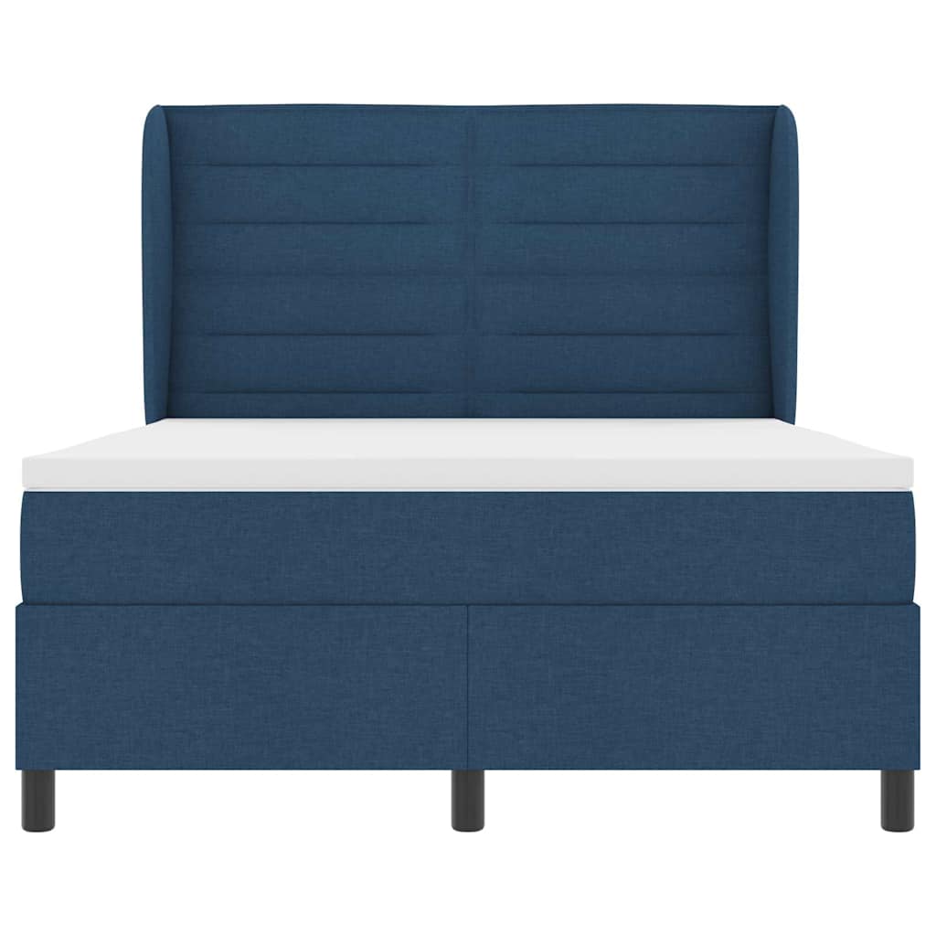 vidaXL Κρεβάτι με ελατήρια με στρώμα Μπλε 140 x 190 cm ύφασμα