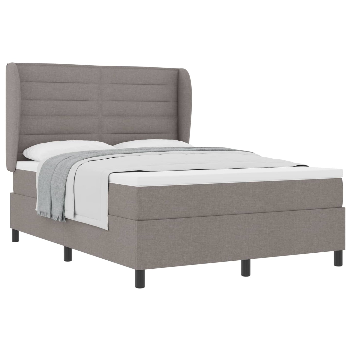 vidaXL Κρεβάτι με ελατήρια με κεφαλάρι Taupe 140 x 200 cm ύφασμα