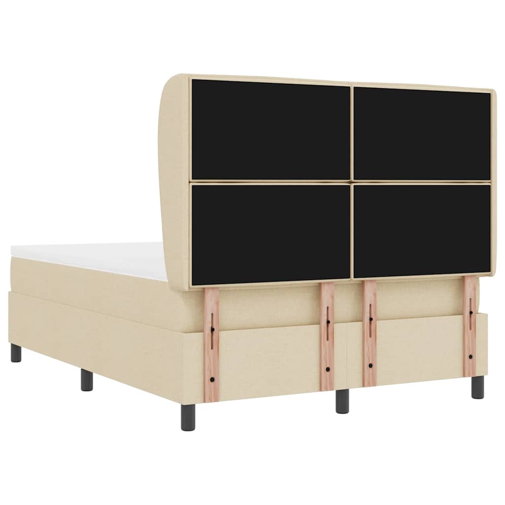 vidaXL Κρεβάτι με ελατήρια με στρώμα Κρεμ 140 x 200 cm ύφασμα