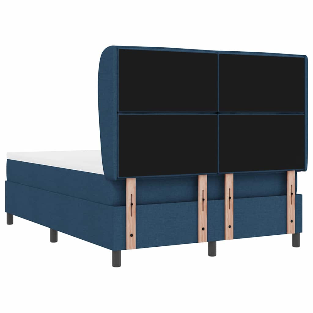 vidaXL Κρεβάτι με ελατήρια με στρώμα Μπλε 140 x 200 cm ύφασμα