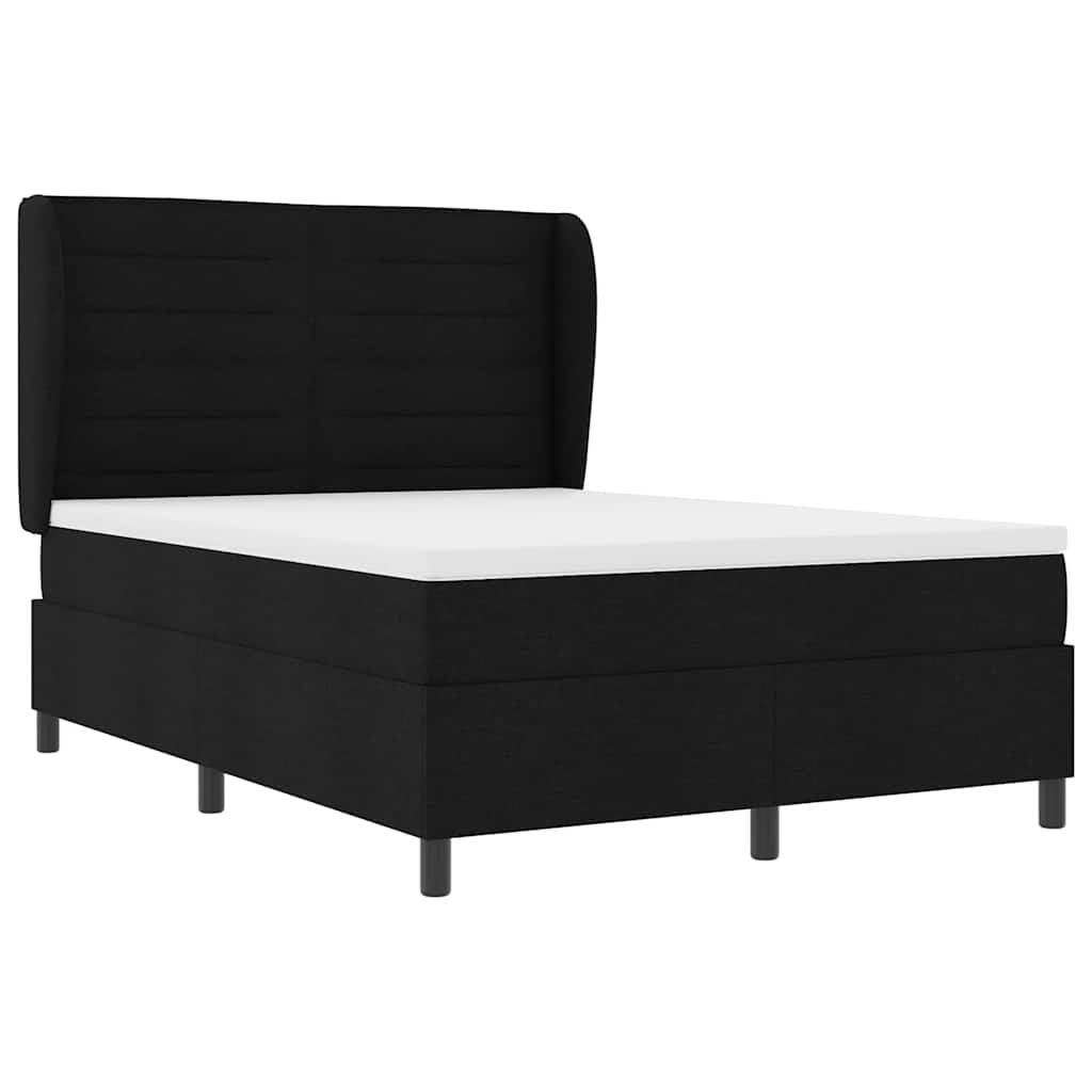 vidaXL Κρεβάτι με ελατήρια με στρώμα Μαύρο 160 x 200 cm ύφασμα