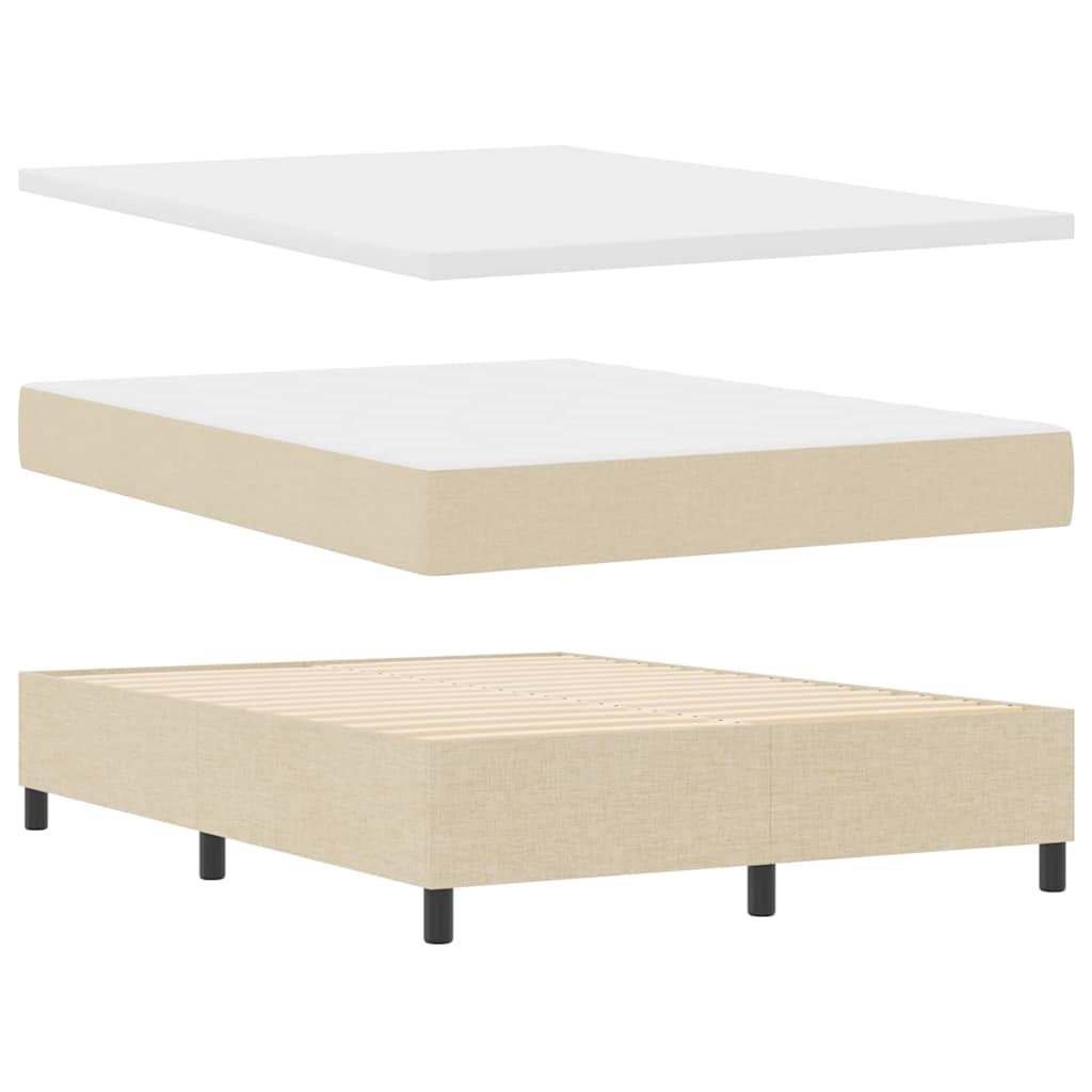vidaXL Κρεβάτι με ελατήρια με στρώμα Κρεμ 160 x 200 cm ύφασμα