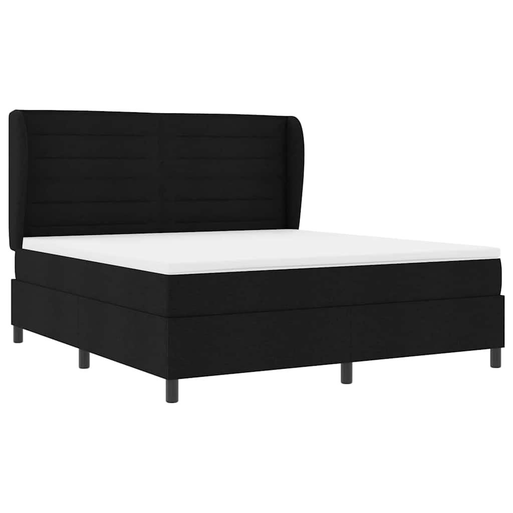 vidaXL Κρεβάτι με ελατήρια με στρώμα Μαύρο 180 x 200 cm ύφασμα