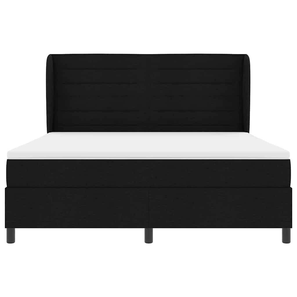 vidaXL Κρεβάτι με ελατήρια με στρώμα Μαύρο 180 x 200 cm ύφασμα