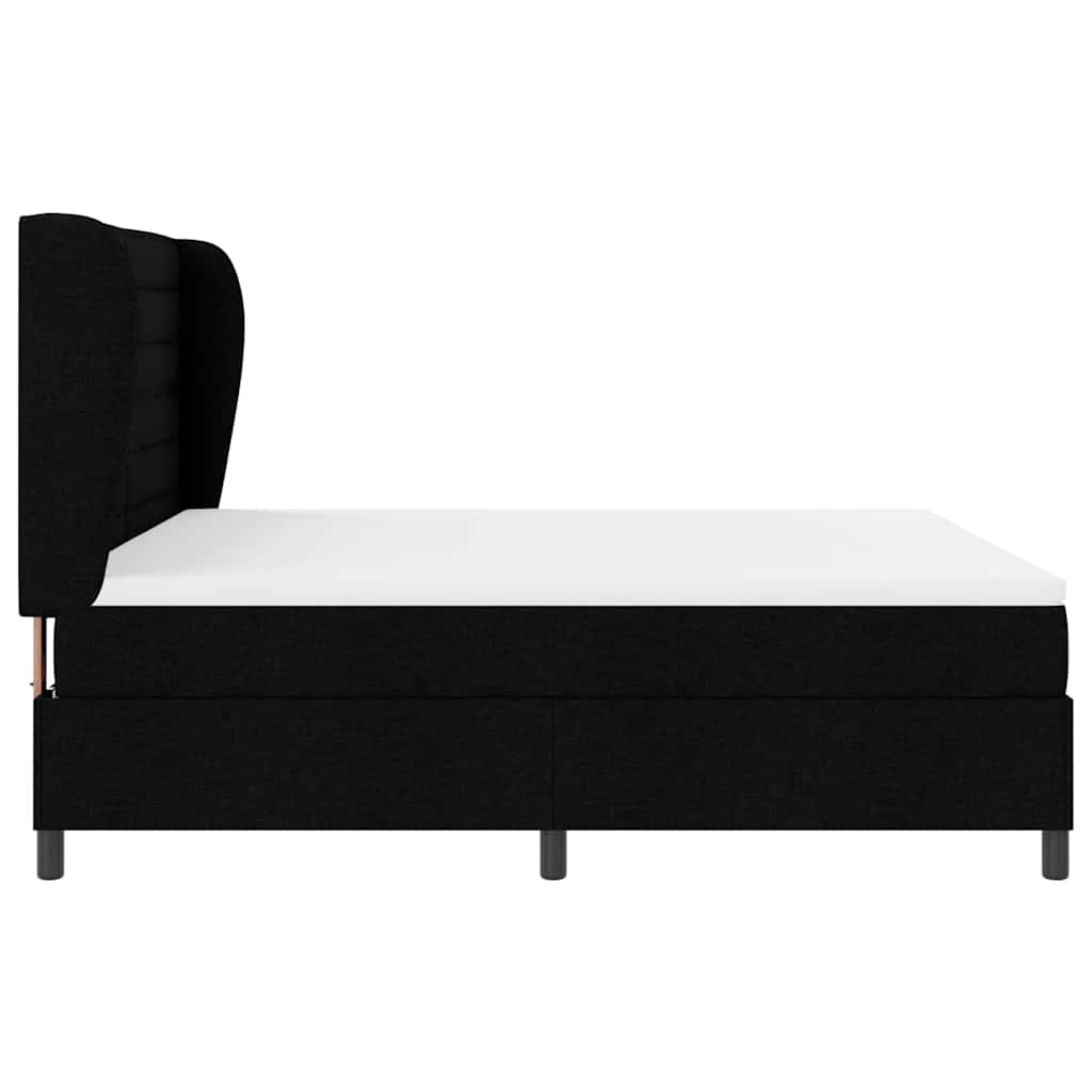 vidaXL Κρεβάτι με ελατήρια με στρώμα Μαύρο 180 x 200 cm ύφασμα