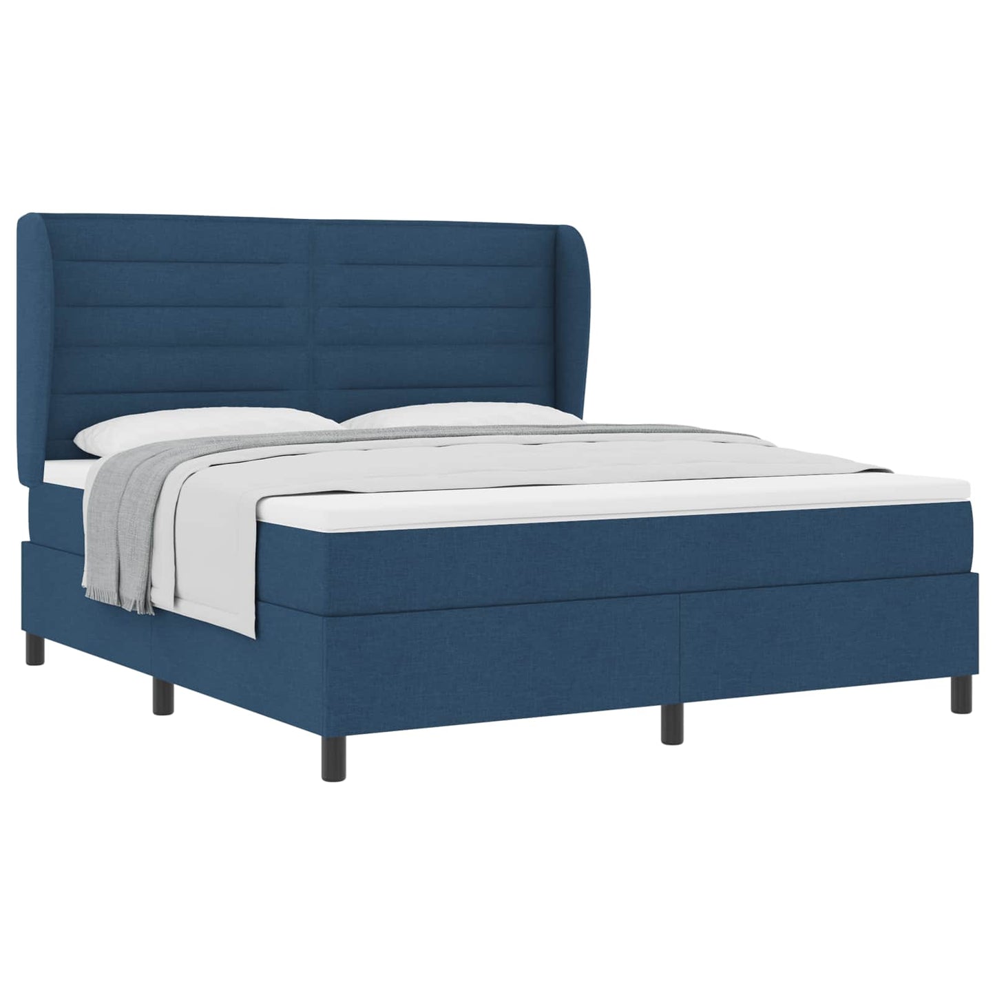 vidaXL Κρεβάτι με ελατήρια με στρώμα Μπλε 180 x 200 cm ύφασμα
