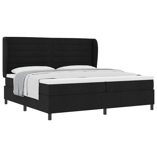 vidaXL Κρεβάτι με ελατήρια με στρώμα Μαύρο 200 x 200 cm ύφασμα