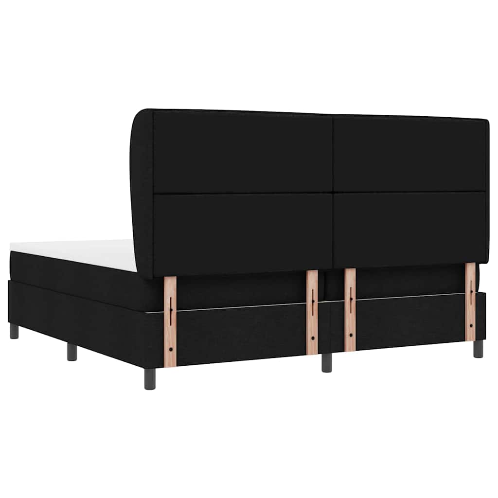vidaXL Κρεβάτι με ελατήρια με στρώμα Μαύρο 200 x 200 cm ύφασμα