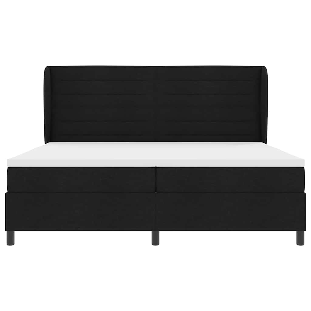 vidaXL Κρεβάτι με ελατήρια με στρώμα Μαύρο 200 x 200 cm ύφασμα