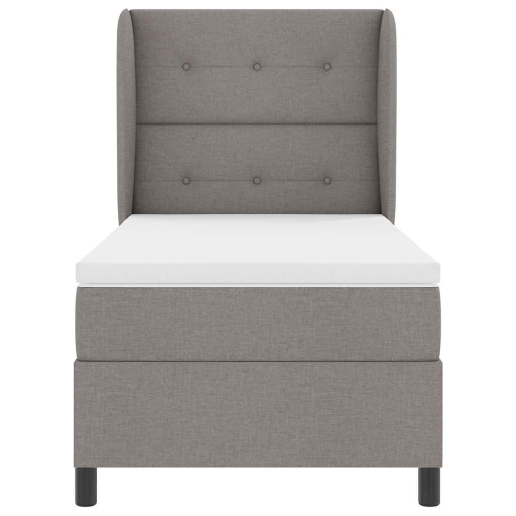 vidaXL Κρεβάτι με ελατήρια με στρώμα Taupe 90 x 200 cm ύφασμα