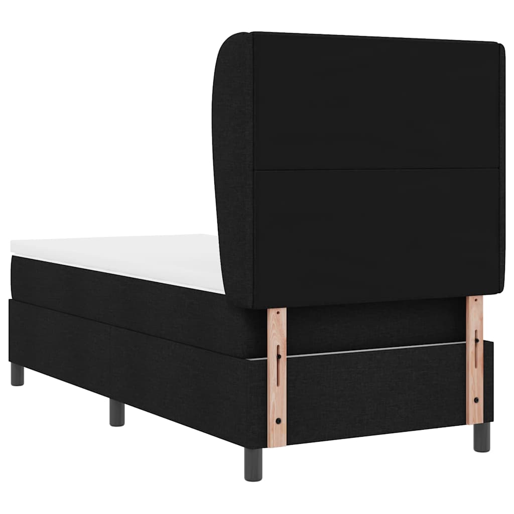 vidaXL Κρεβάτι με ελατήρια με κεφαλάρι Μαύρο 100 x 200 cm ύφασμα