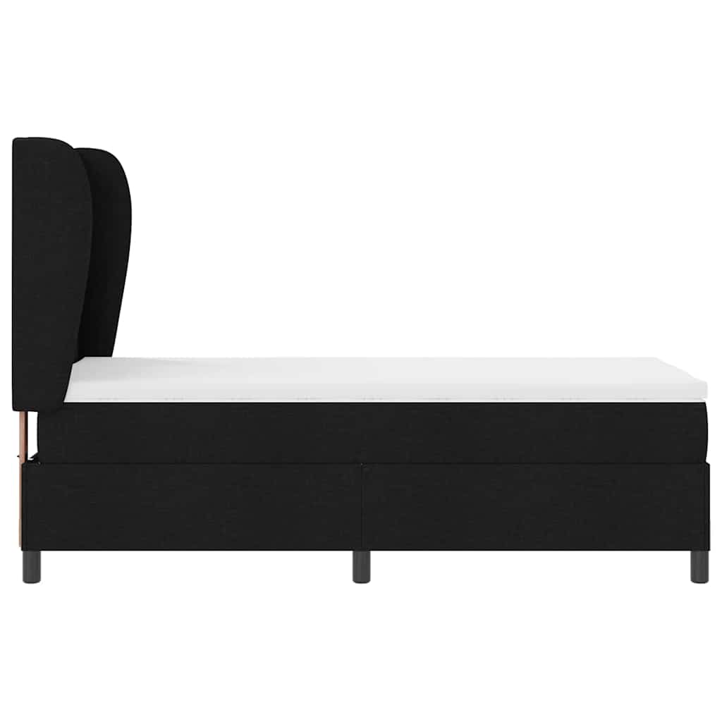 vidaXL Κρεβάτι με ελατήρια με κεφαλάρι Μαύρο 100 x 200 cm ύφασμα