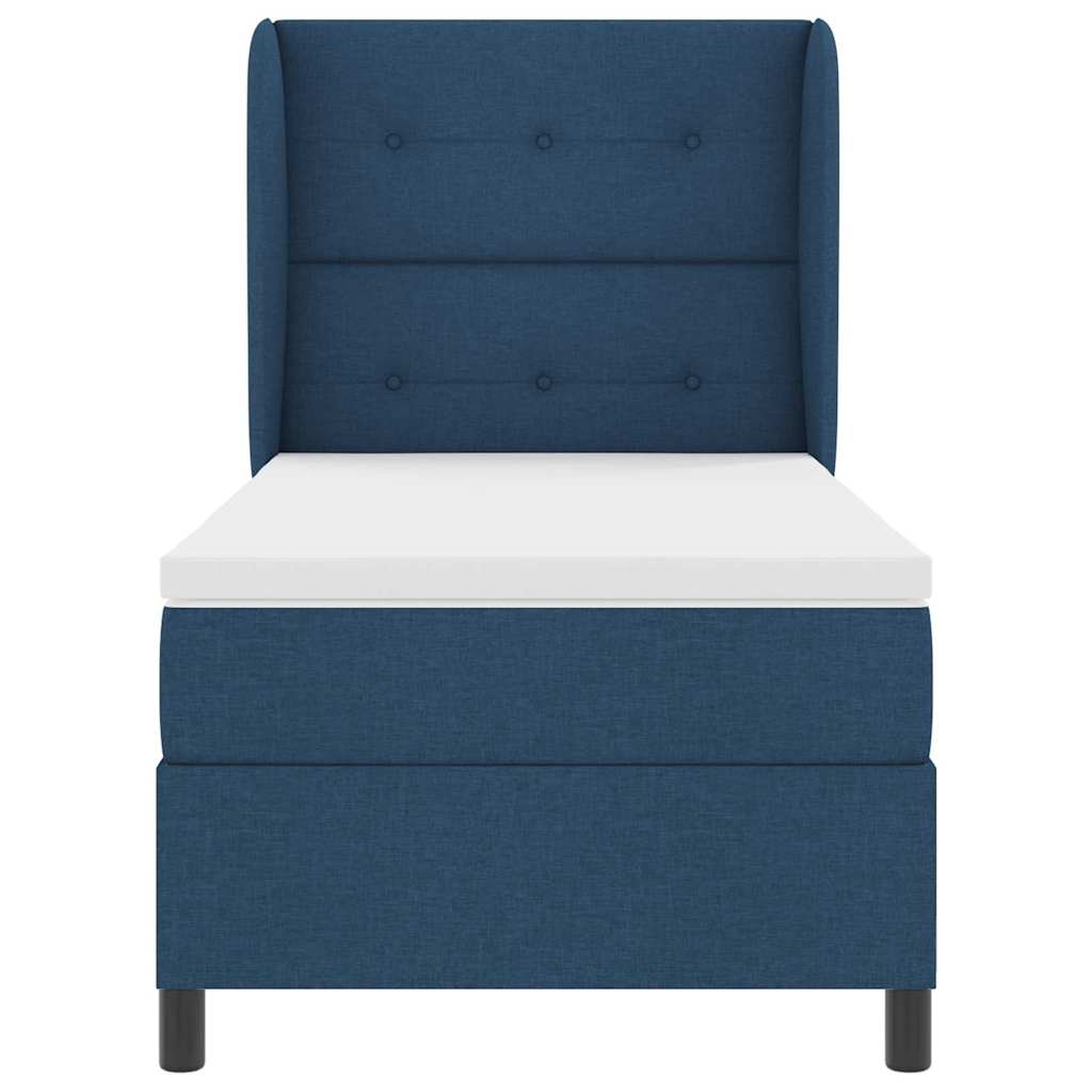 vidaXL Κρεβάτι με ελατήρια με κεφαλάρι Μπλε 100 x 200 cm ύφασμα