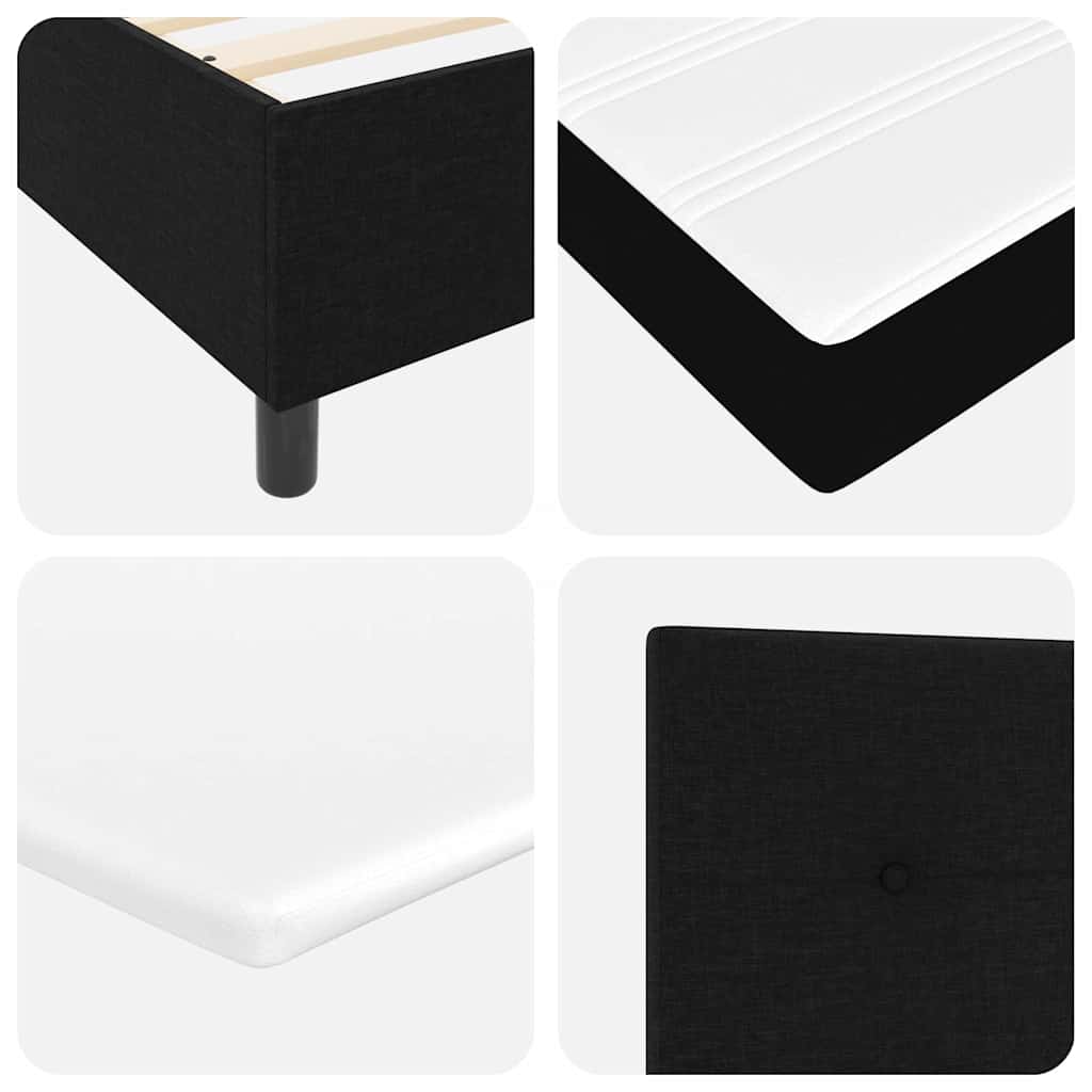 vidaXL Κρεβάτι με ελατήρια με κεφαλάρι Μαύρο 140 x 190 cm ύφασμα