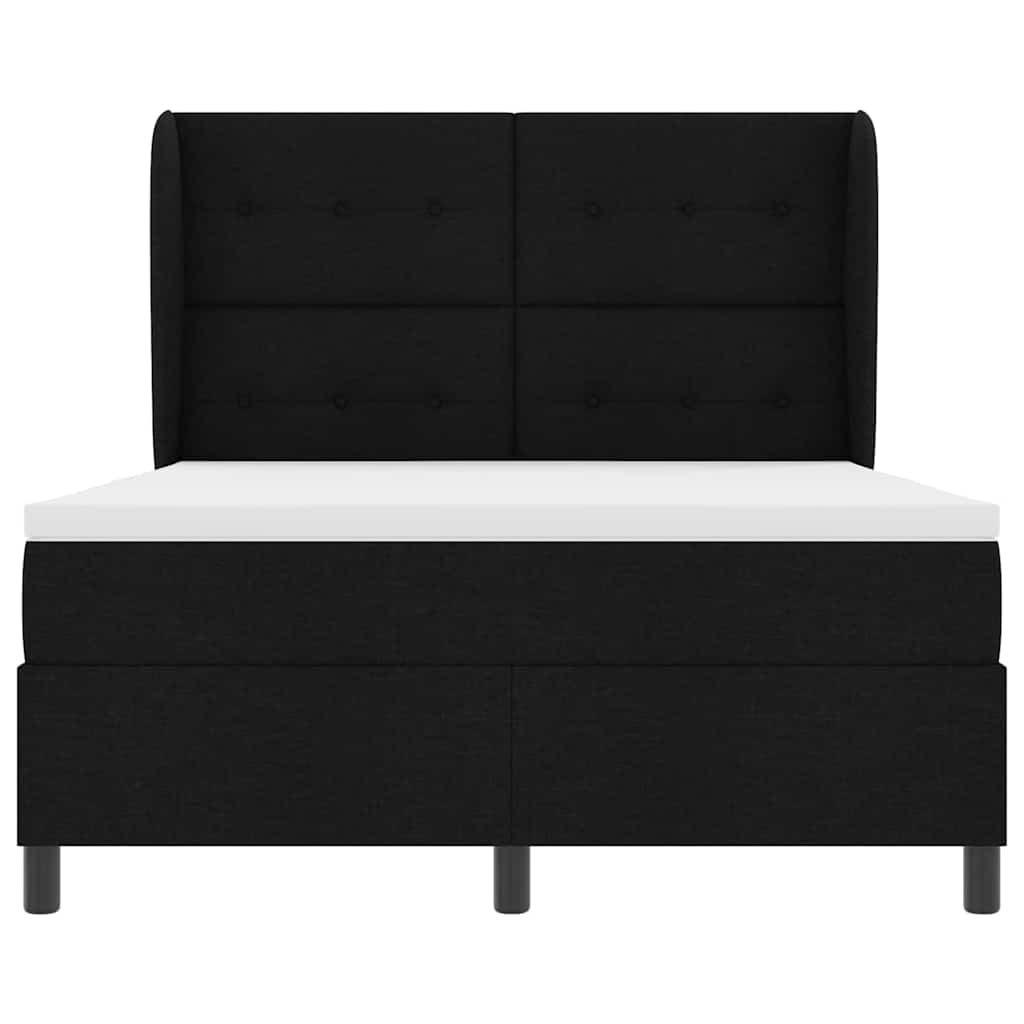 vidaXL Κρεβάτι με ελατήρια με κεφαλάρι Μαύρο 140 x 190 cm ύφασμα