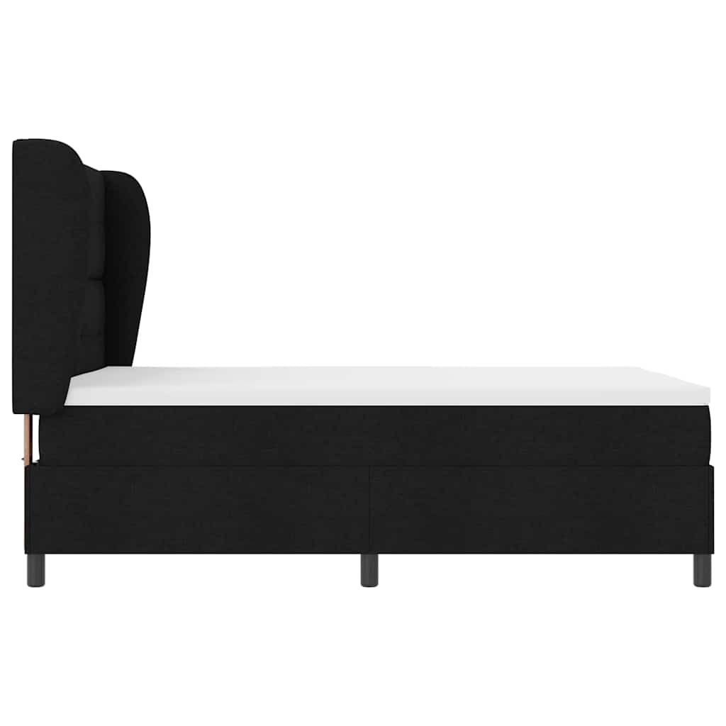 vidaXL Κρεβάτι με ελατήρια με κεφαλάρι Μαύρο 140 x 190 cm ύφασμα