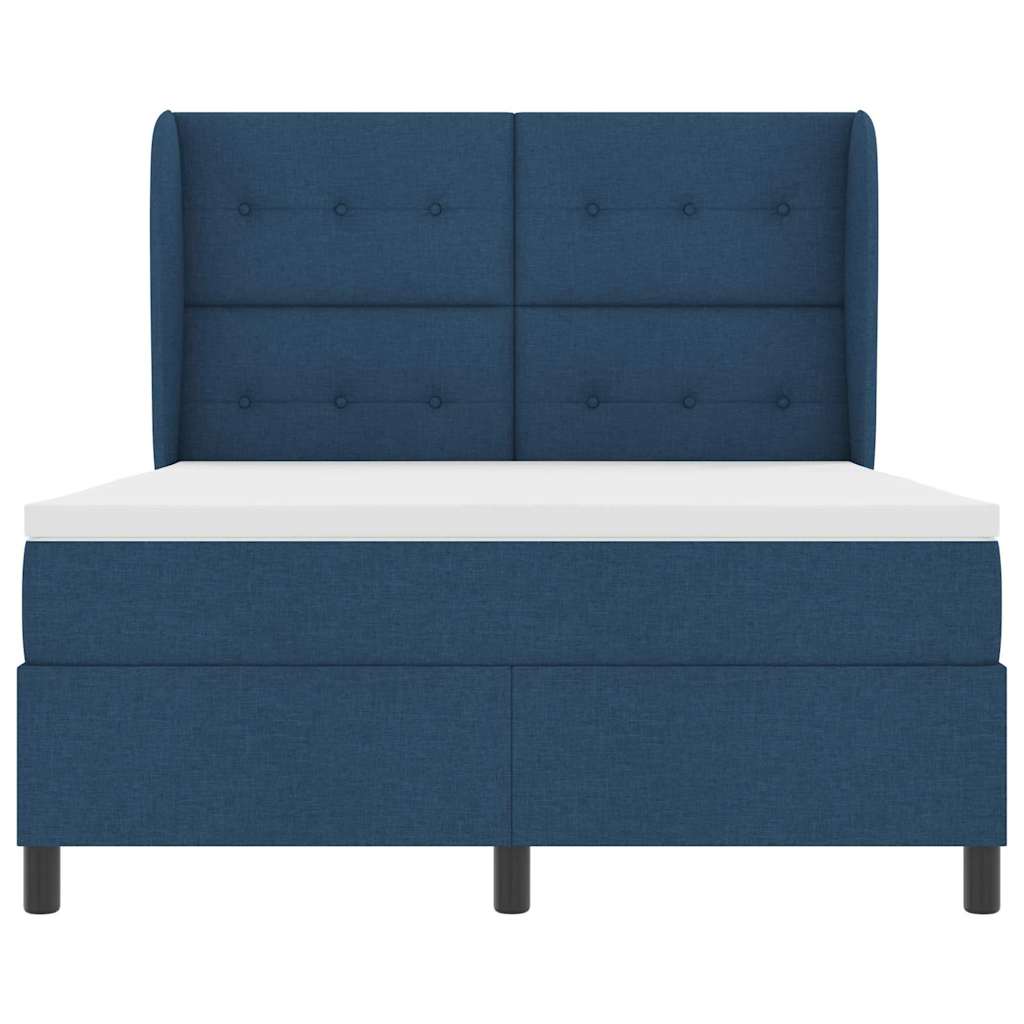vidaXL Κρεβάτι με ελατήρια με στρώμα Μπλε 140 x 190 cm ύφασμα