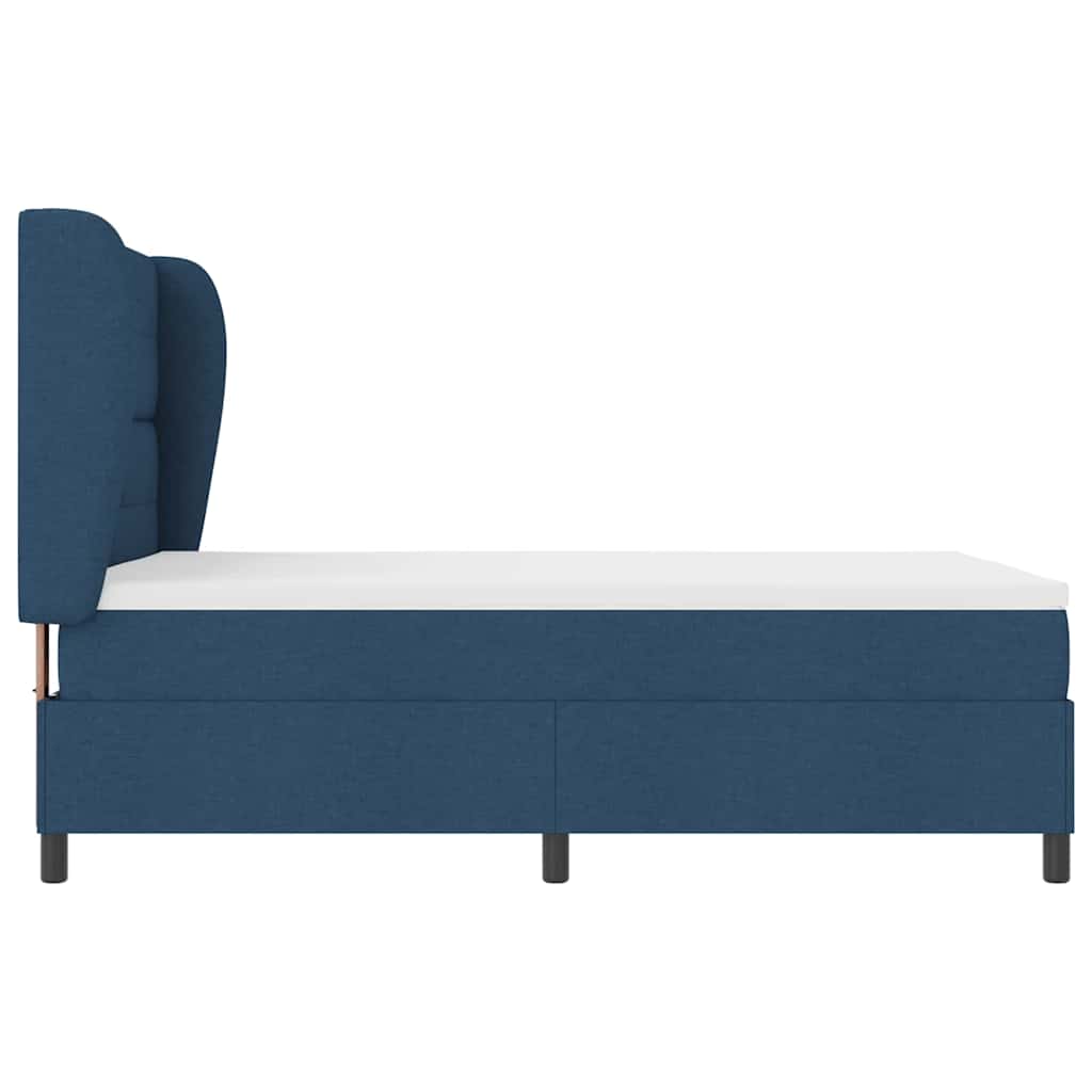vidaXL Κρεβάτι με ελατήρια με κεφαλάρι Μπλε 140 x 200 cm ύφασμα