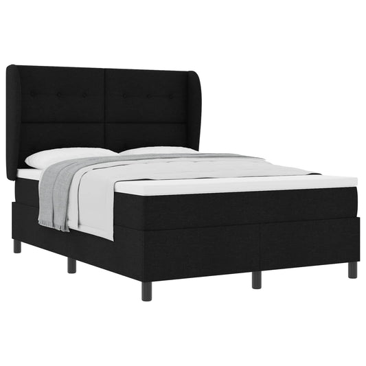 vidaXL Κρεβάτι με ελατήρια με κεφαλάρι Μαύρο 160 x 200 cm ύφασμα