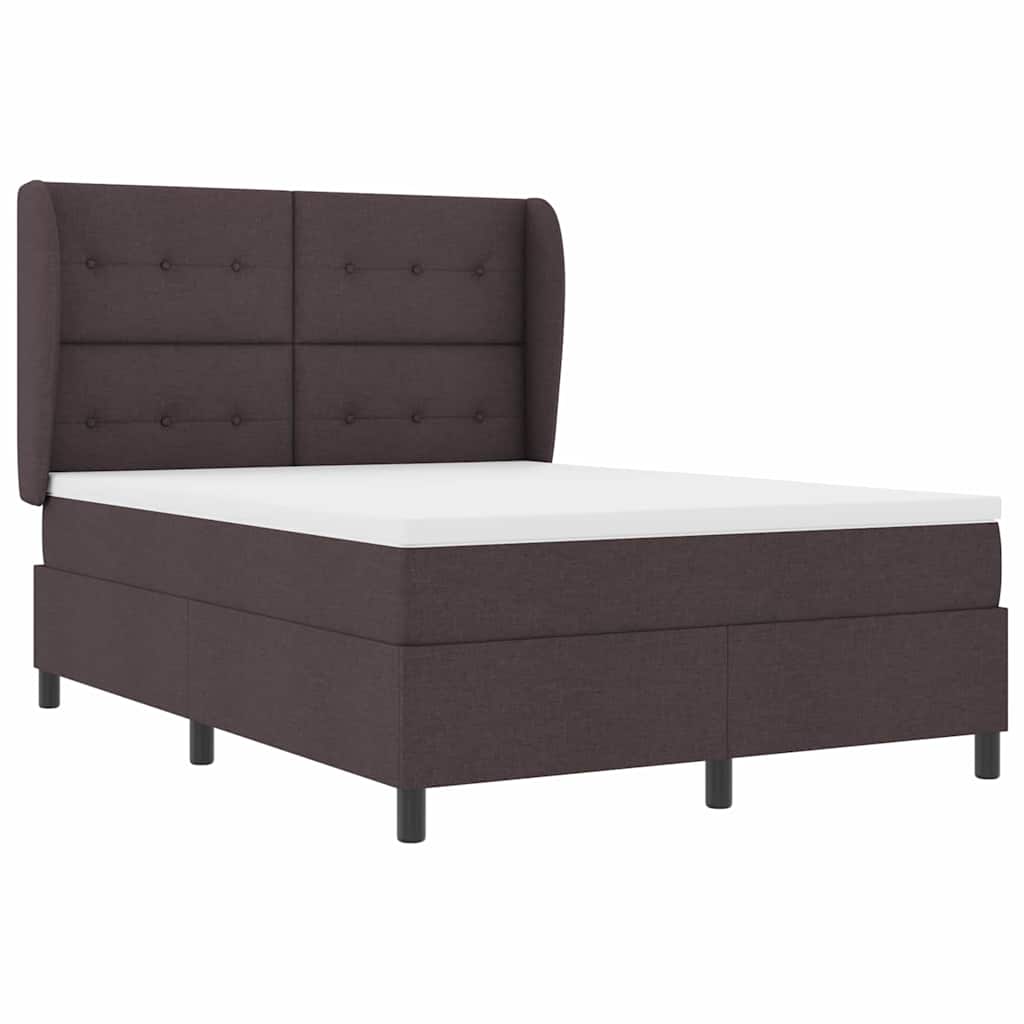 vidaXL Κρεβάτι με ελατήρια Σκούρο καφέ Σκούρο καφέ 160 x 200 cm ύφασμα