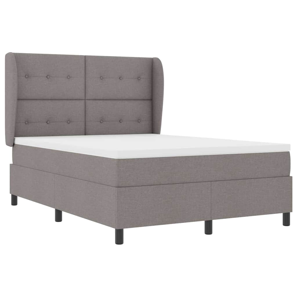 vidaXL Κρεβάτι με ελατήρια με κεφαλάρι Taupe 160 x 200 cm ύφασμα