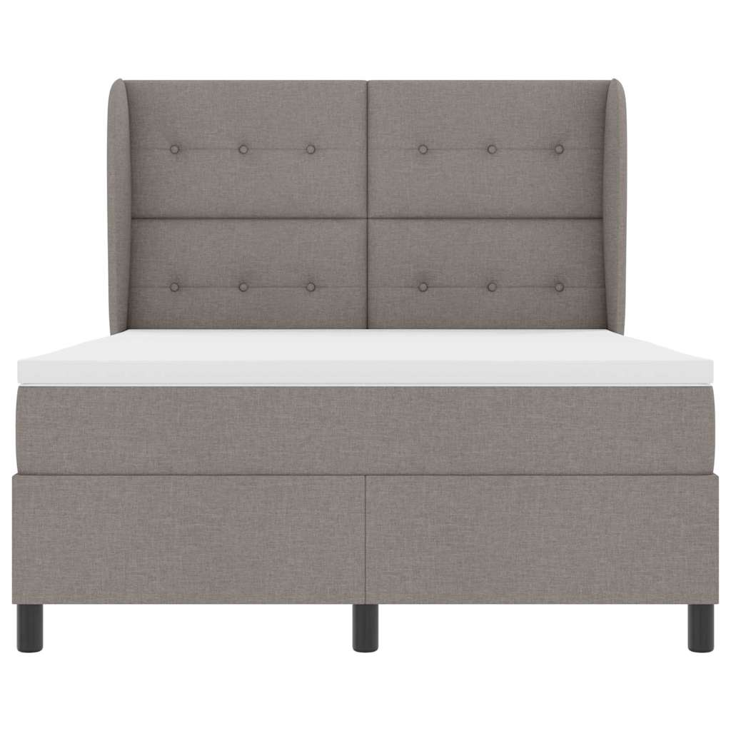 vidaXL Κρεβάτι με ελατήρια με κεφαλάρι Taupe 160 x 200 cm ύφασμα
