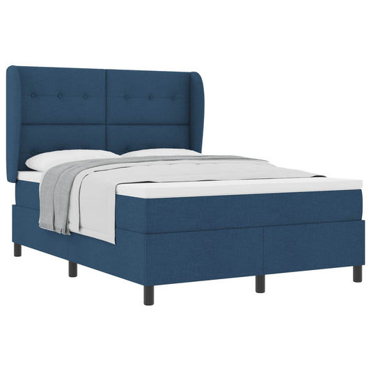 vidaXL Κρεβάτι με ελατήρια με κεφαλάρι Μπλε 160 x 200 cm ύφασμα