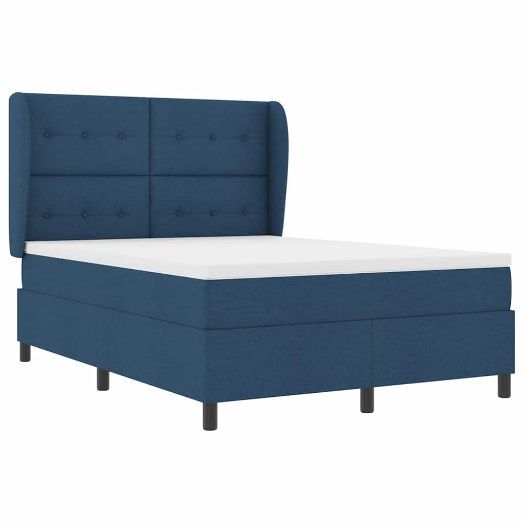 vidaXL Κρεβάτι με ελατήρια με κεφαλάρι Μπλε 160 x 200 cm ύφασμα
