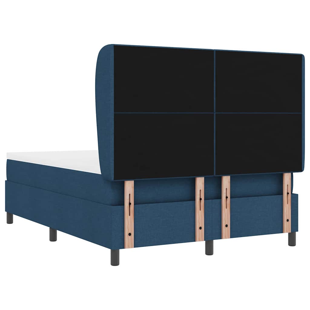 vidaXL Κρεβάτι με ελατήρια με κεφαλάρι Μπλε 160 x 200 cm ύφασμα
