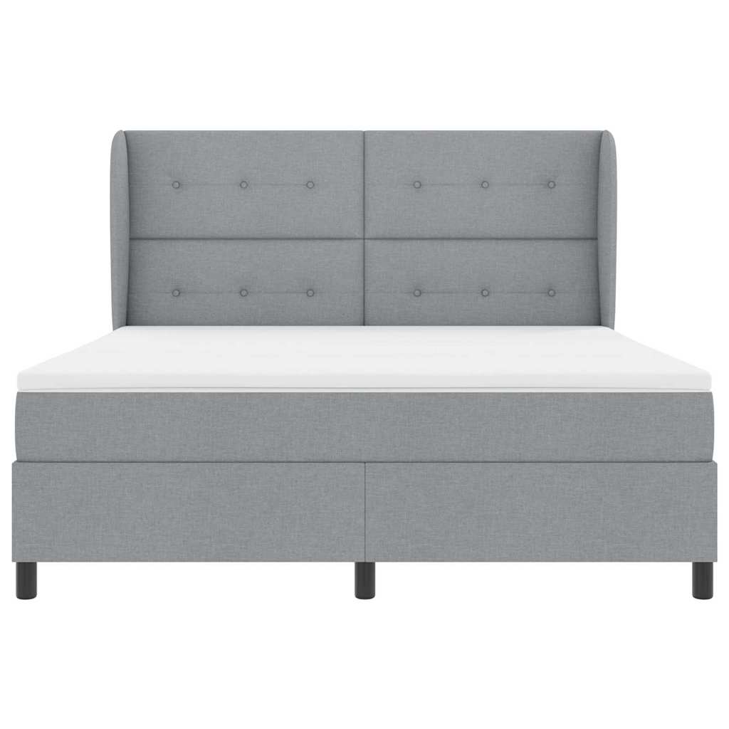 vidaXL Κρεβάτι με ελατήρια Ανοιχτό γκρι 180 x 200 cm ύφασμα