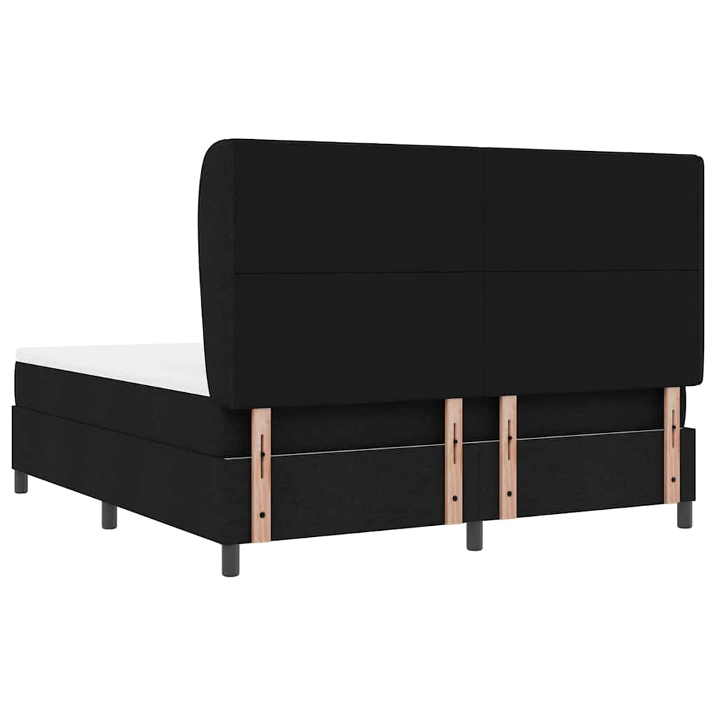 vidaXL Κρεβάτι με ελατήρια με κεφαλάρι Μαύρο 180 x 200 cm ύφασμα
