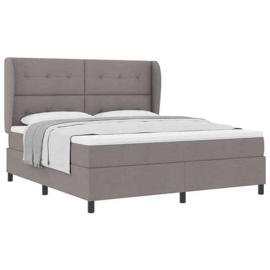 vidaXL Κρεβάτι με ελατήρια με κεφαλάρι Taupe 180 x 200 cm ύφασμα