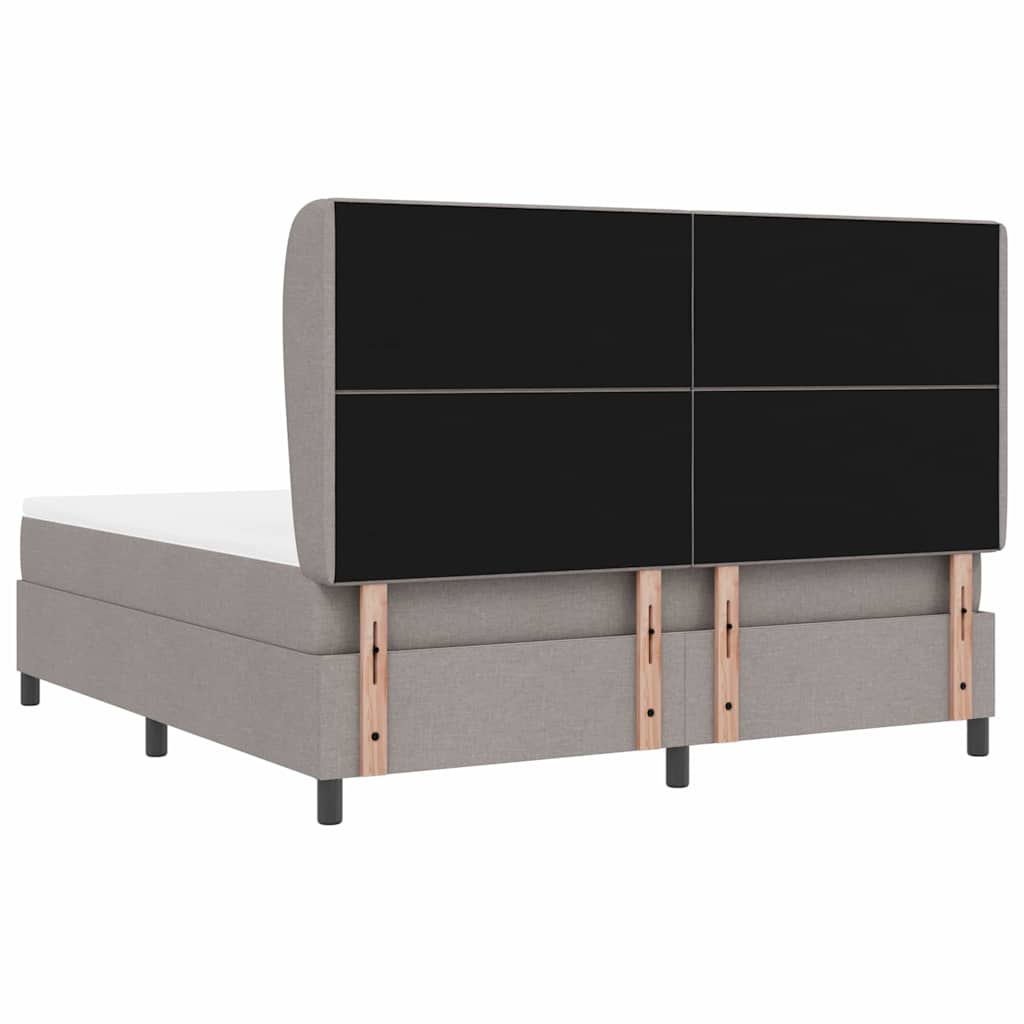 vidaXL Κρεβάτι με ελατήρια με κεφαλάρι Taupe 180 x 200 cm ύφασμα