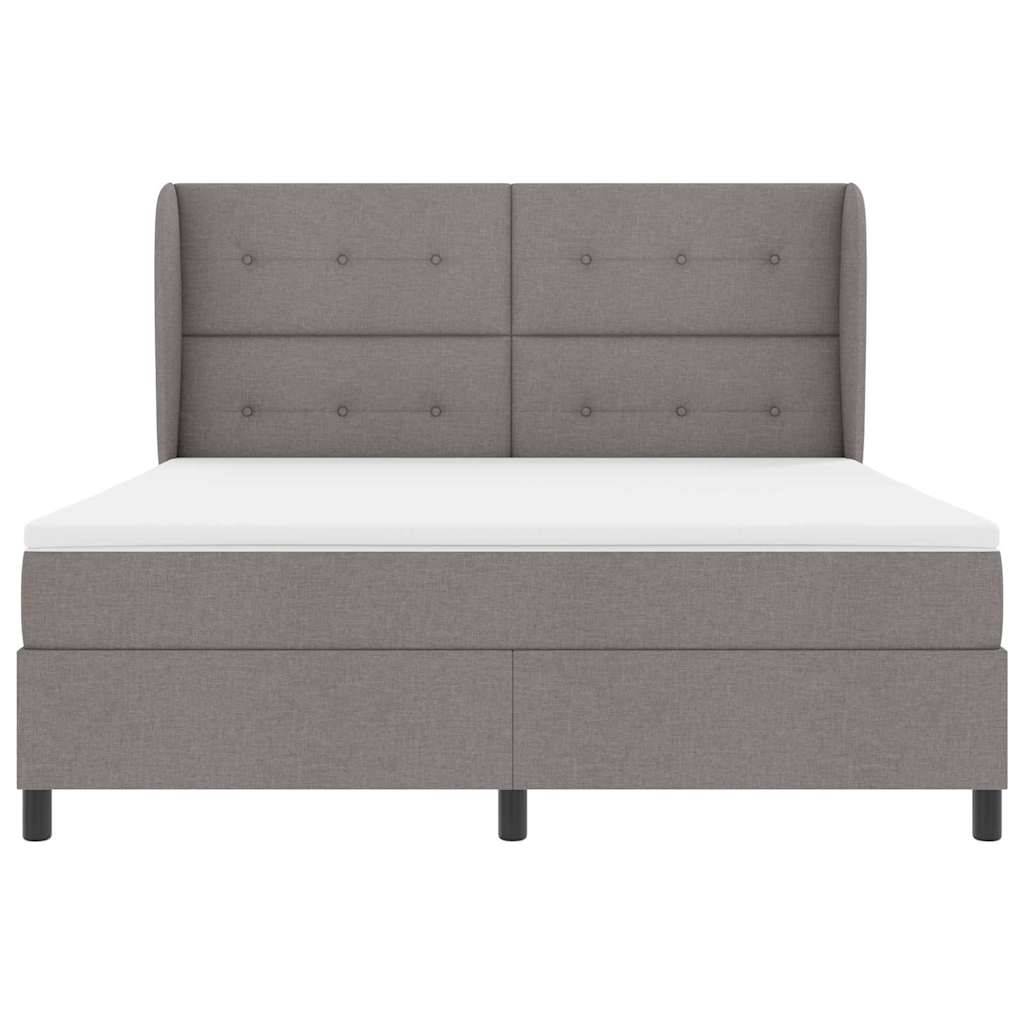 vidaXL Κρεβάτι με ελατήρια με κεφαλάρι Taupe 180 x 200 cm ύφασμα
