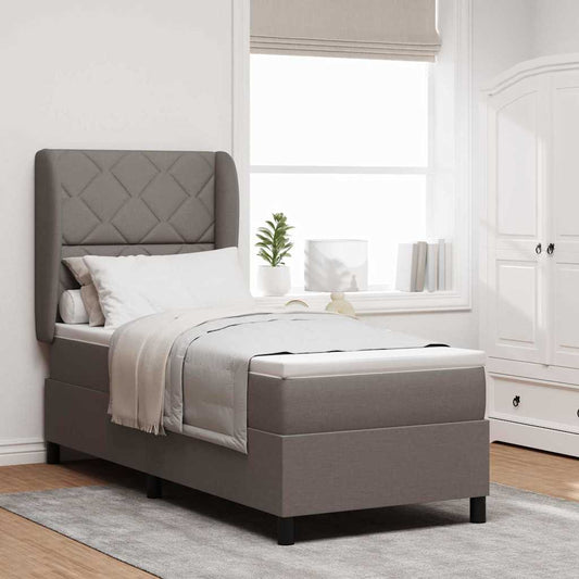vidaXL Κρεβάτι με ελατήρια με κεφαλάρι Taupe 80 x 200 cm ύφασμα