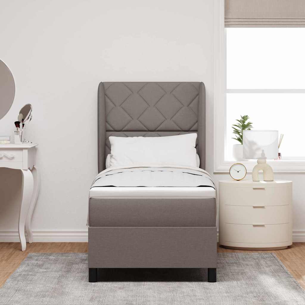vidaXL Κρεβάτι με ελατήρια με κεφαλάρι Taupe 80 x 200 cm ύφασμα