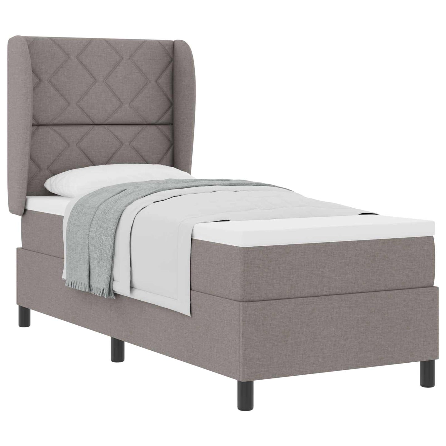 vidaXL Κρεβάτι με ελατήρια με κεφαλάρι Taupe 80 x 200 cm ύφασμα