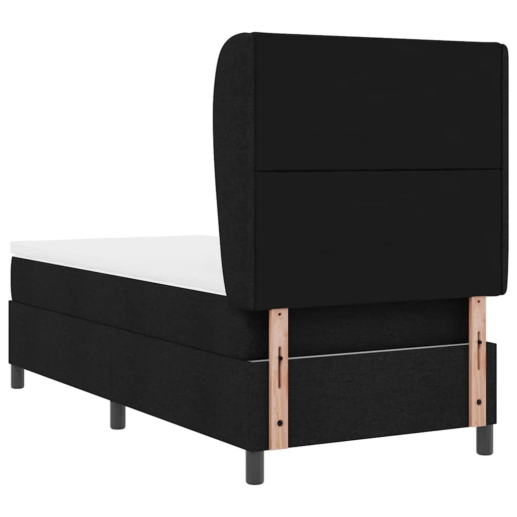 vidaXL Κρεβάτι με ελατήρια με κεφαλάρι Μαύρο 100 x 200 cm ύφασμα