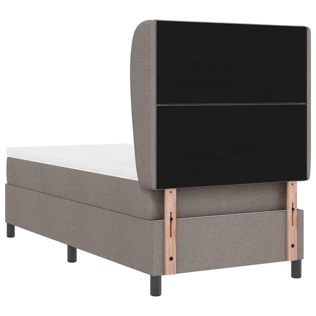 vidaXL Κρεβάτι με ελατήρια με κεφαλάρι Taupe 100 x 200 cm ύφασμα